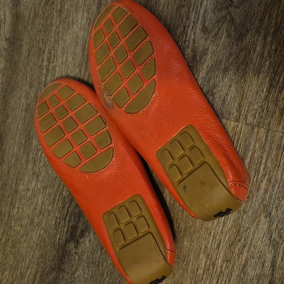 Ralph Lauren RLL Bold Red/Orange Camila Driving Loafers Sz 8.5 - Picture 7 of 7